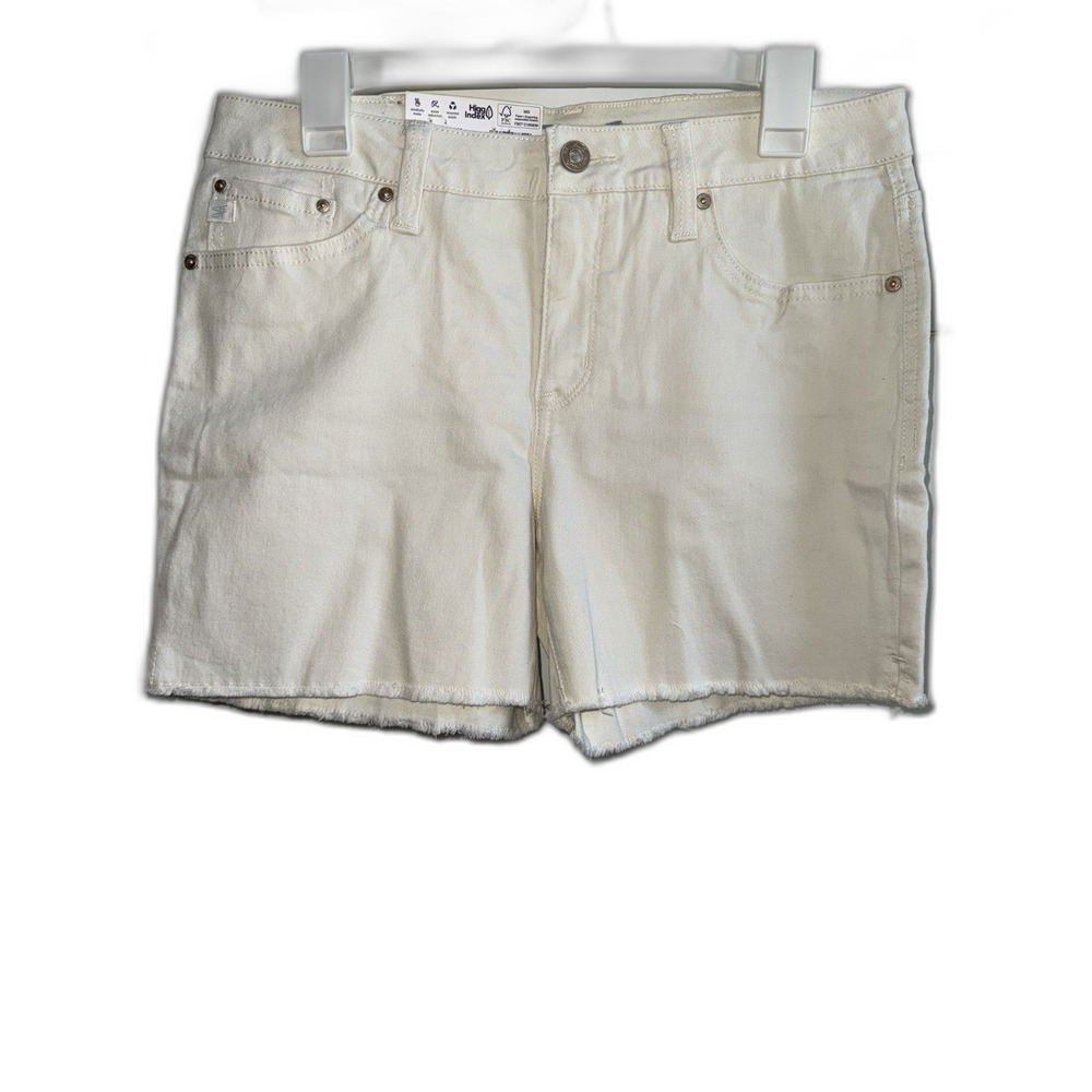 NWT Seven7 Weekend Denim Shorts Fray Hem Bone Size 8